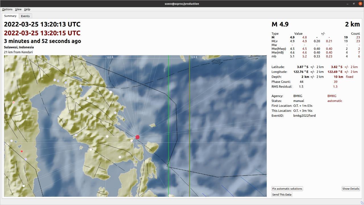 Breaking News: Gempa 4,9 SR, Berpusat di Laut Soropia