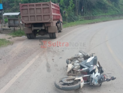 Pelajar SMP Kendarai Motor Tabrak Truk di Konut, Kondisinya Luka-luka