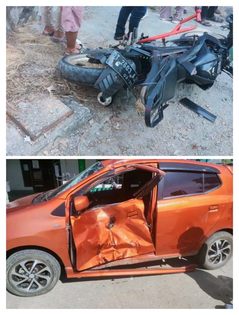 Motor Hantam Mobil Ayla di Depan RSUD Konawe, Korban Tewas