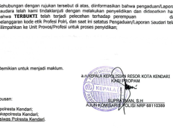 Perkembangan Kasus Aipda A, Oknum Polisi di Kendari yang Mencoba Melakukan Pelecehan Terhadap IRT