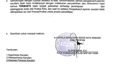 Perkembangan Kasus Aipda A, Oknum Polisi di Kendari yang Mencoba Melakukan Pelecehan Terhadap IRT